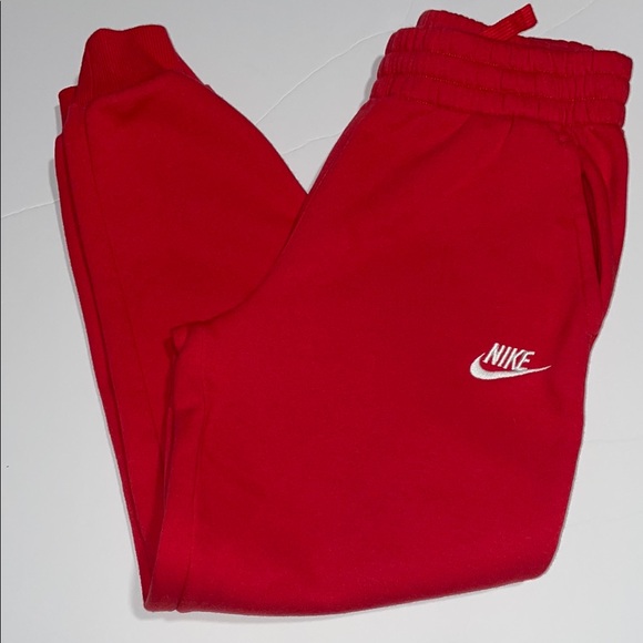 Nike Red Sweatpants with Elastic Waistband - Picture 1 of 6